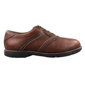 Reebok Men's Size 12 WIDE Brown Leather Spikeless Lace-Up Low Top Golf Shoes